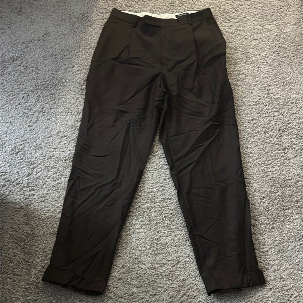 Nautica Brown Men's Dress Pants - Tailored Flat Front